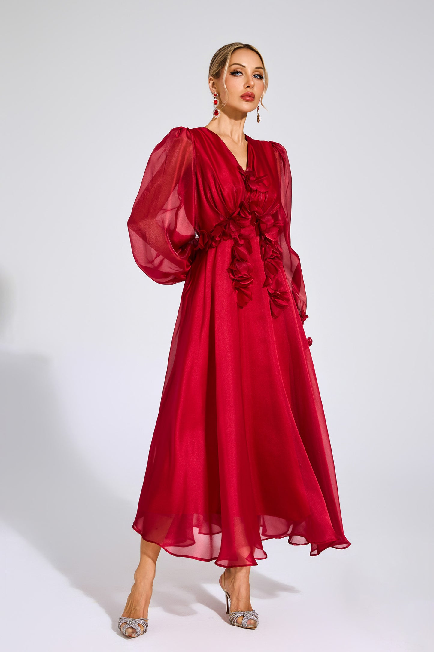 Dahlia Whisper flower Maxi Dress