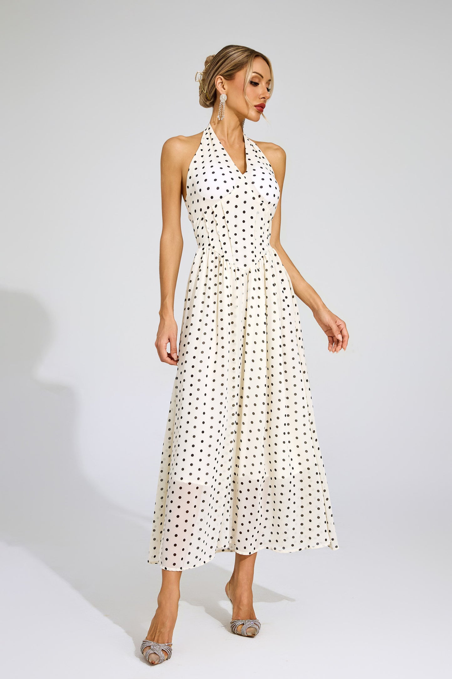 Evie Polka Dot Halter Dress