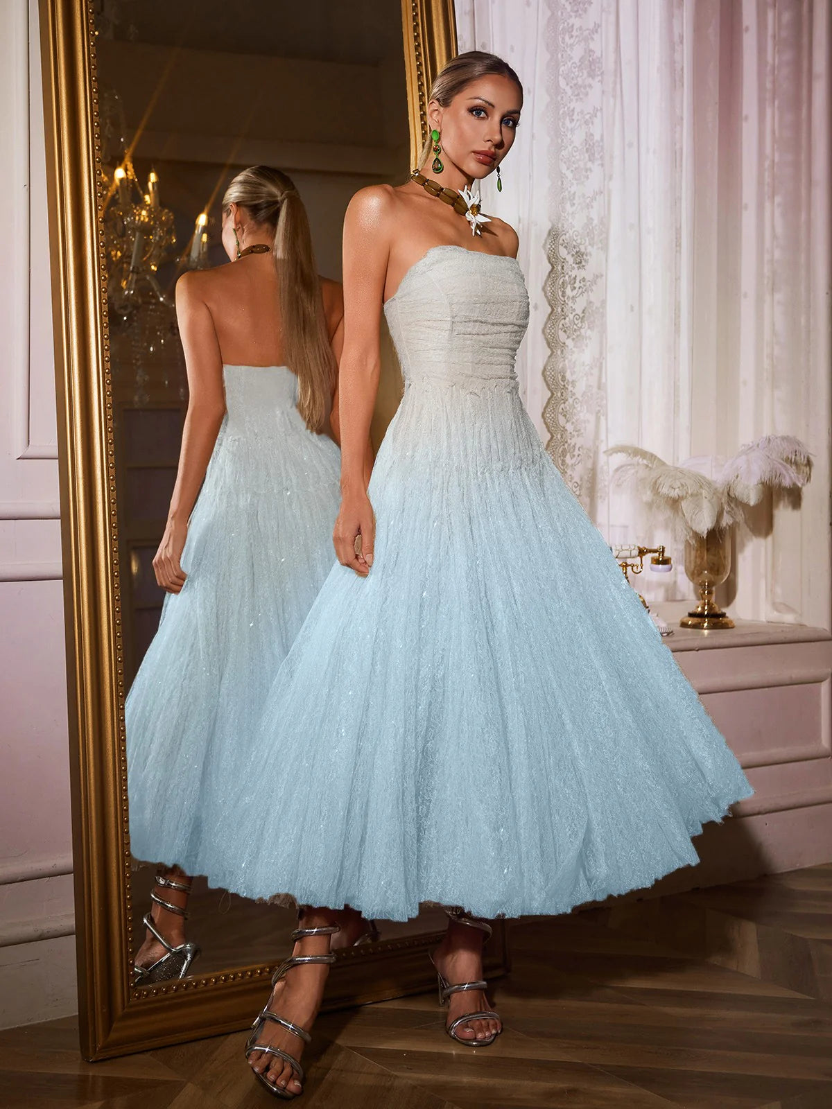 Lueur Sky Blue Tulle Dress