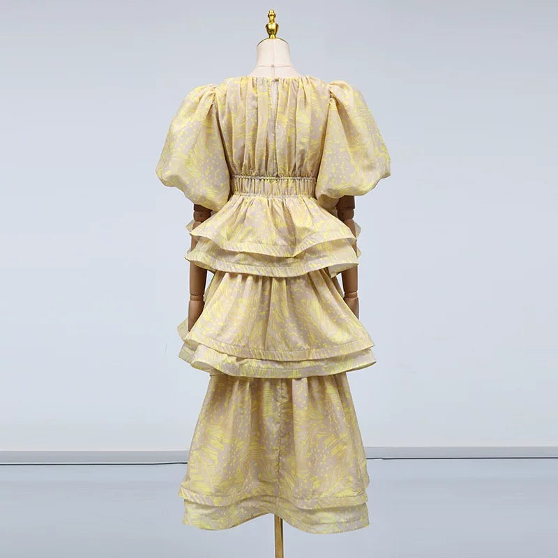 Camille Tiered Ruffle Puff Dress Set