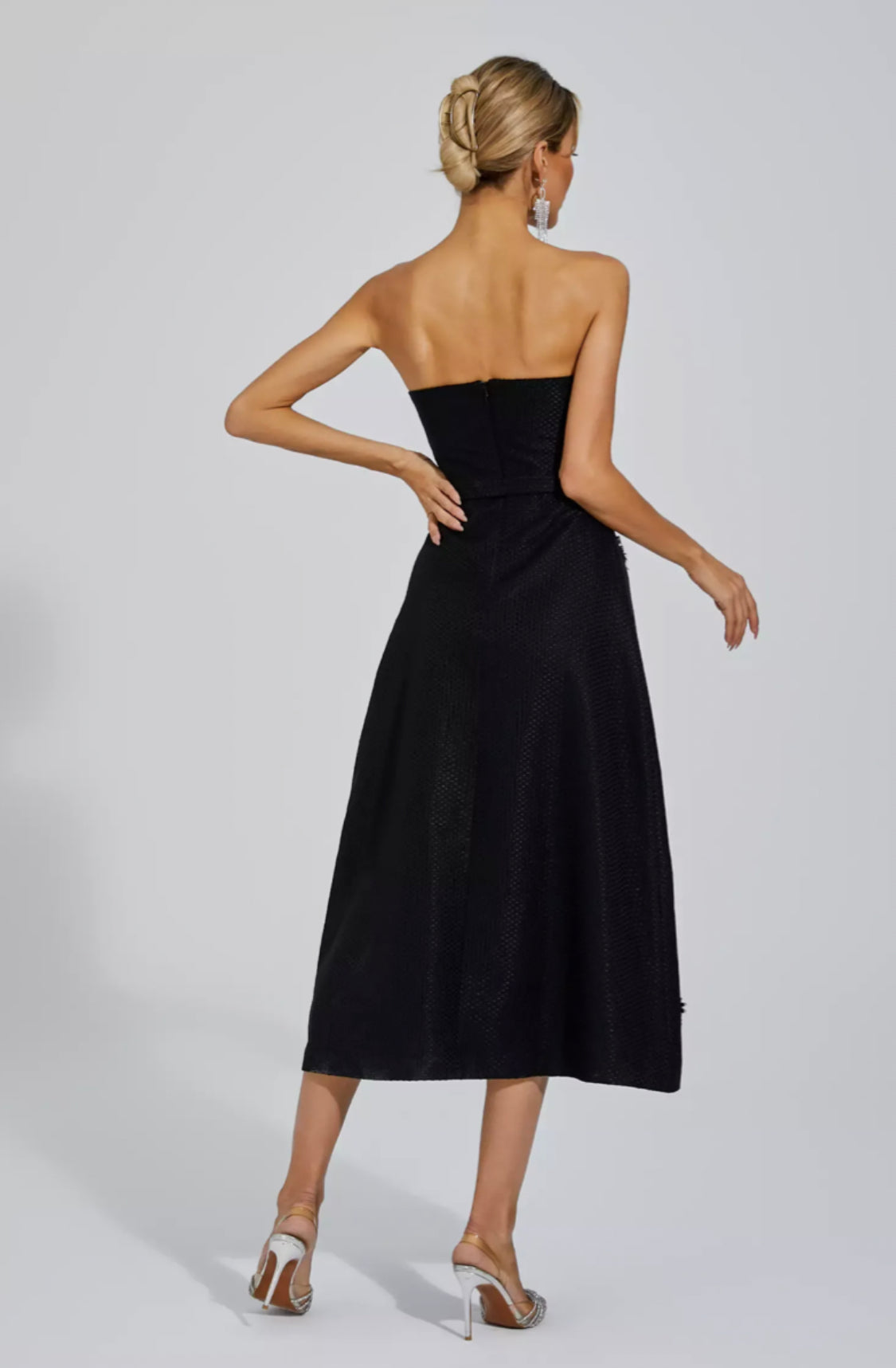 Emberlyn crystal tweed midi dress size S
