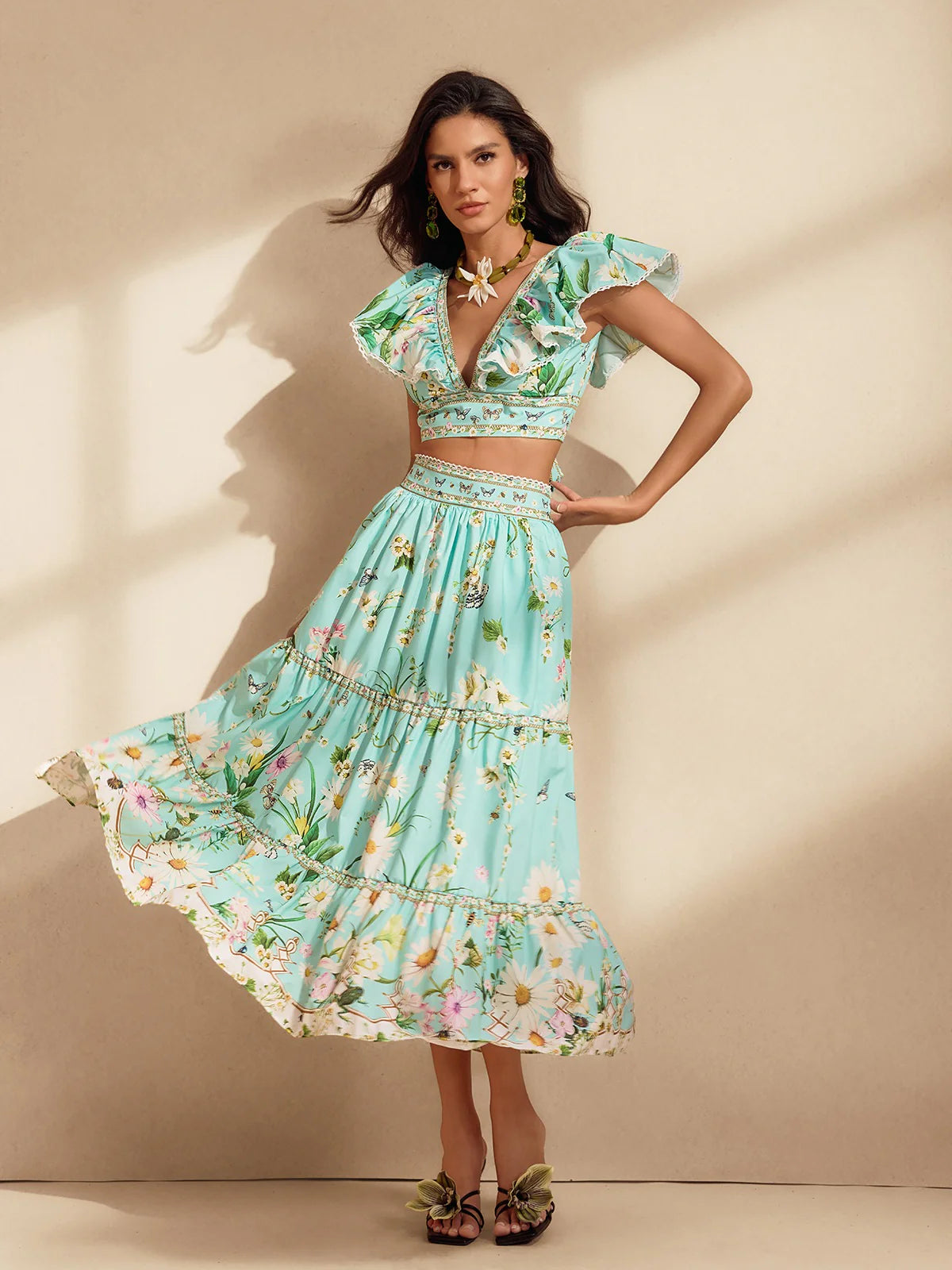 Mariposa Floral Ruffle Set