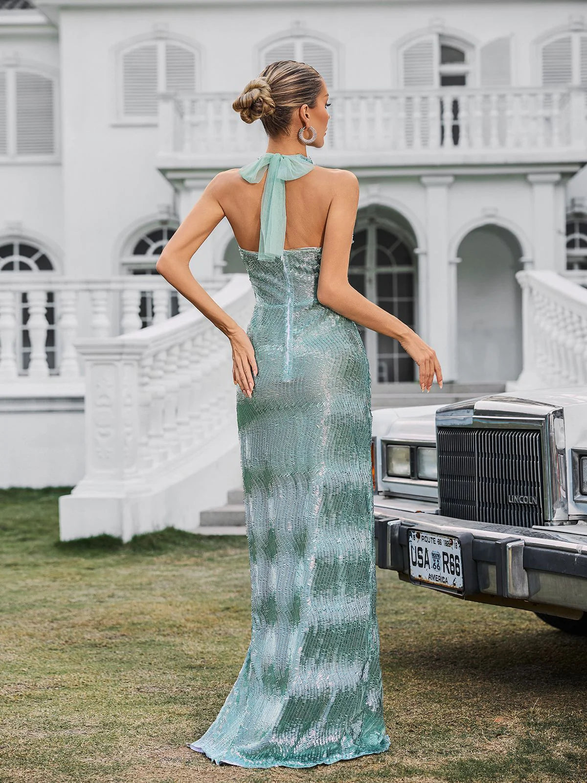 Riviera Halter Sequin Gown