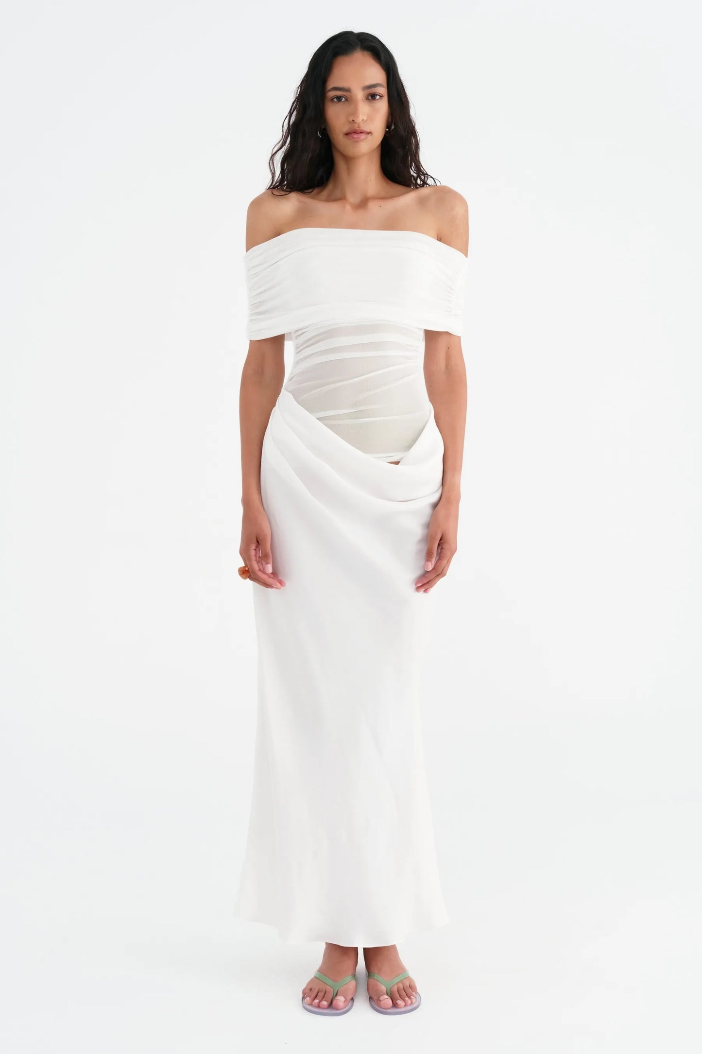 Livia Off Shoulder Draped Gown