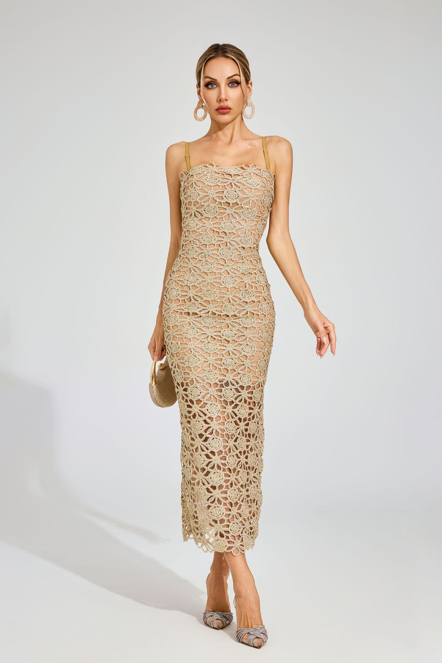 Soleil Floral Lace Midi Dress