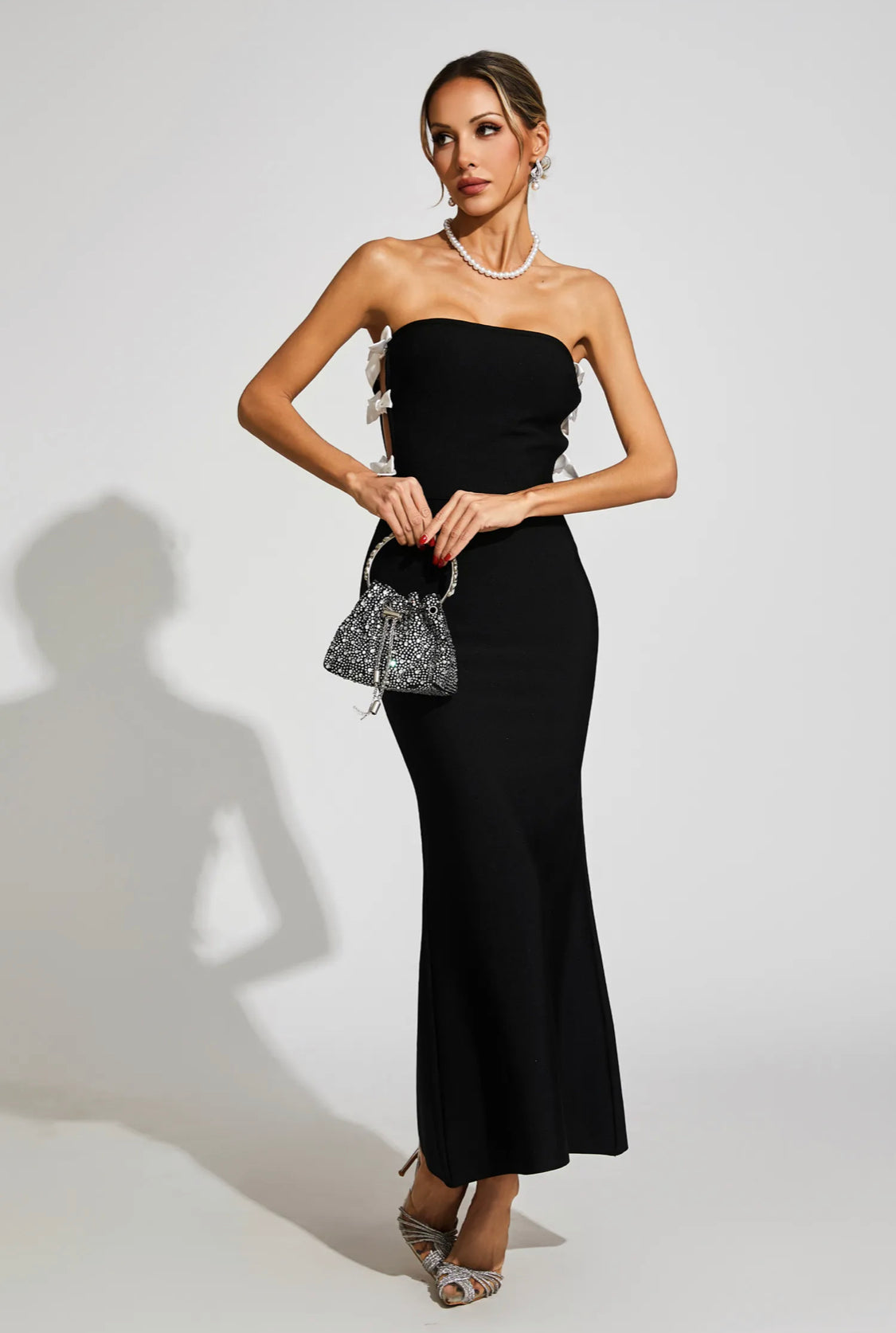 Bow tie bandage maxi dress