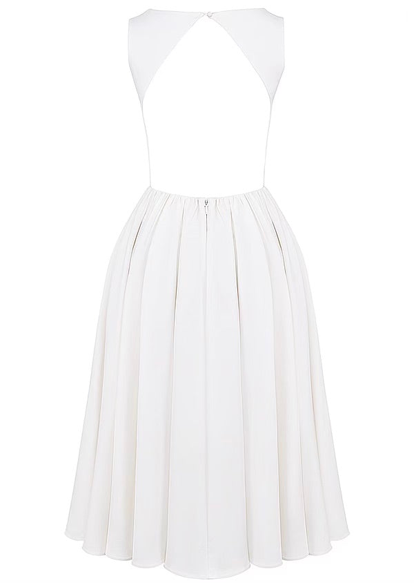 シンディ バックレス ミディドレス