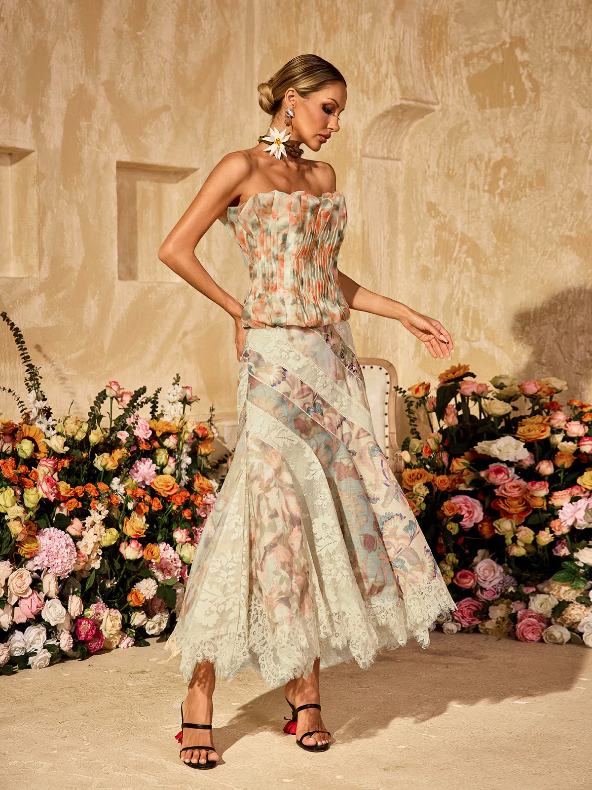 Eloïse Patchwork Lace Skirt