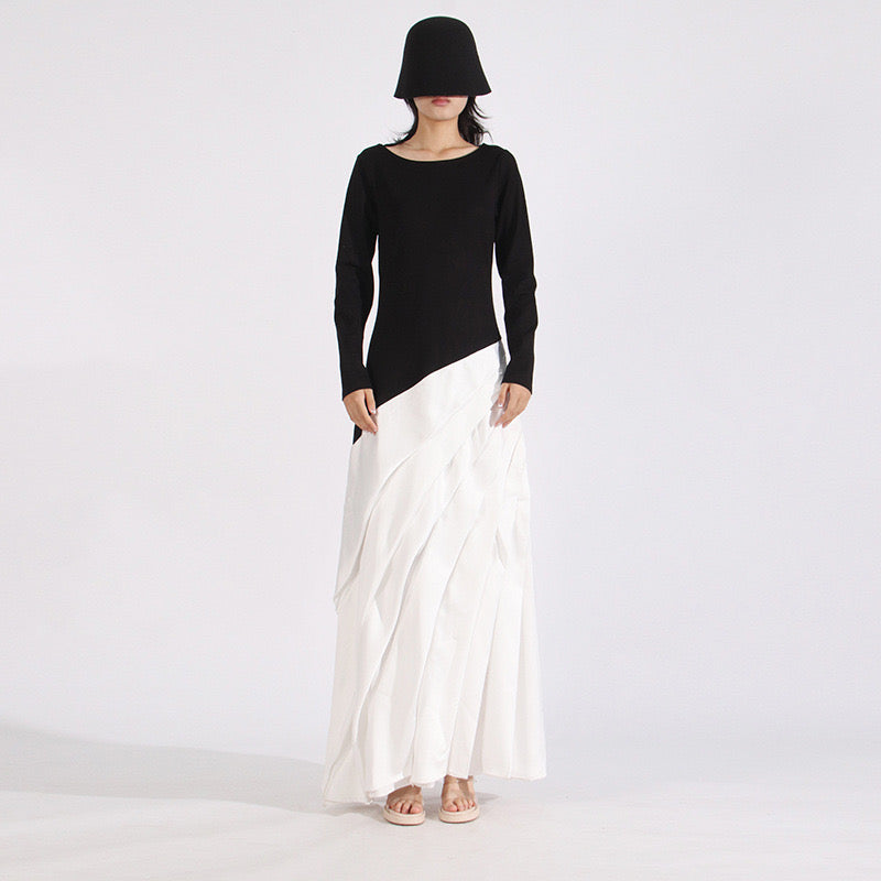 Black & white maxi dress