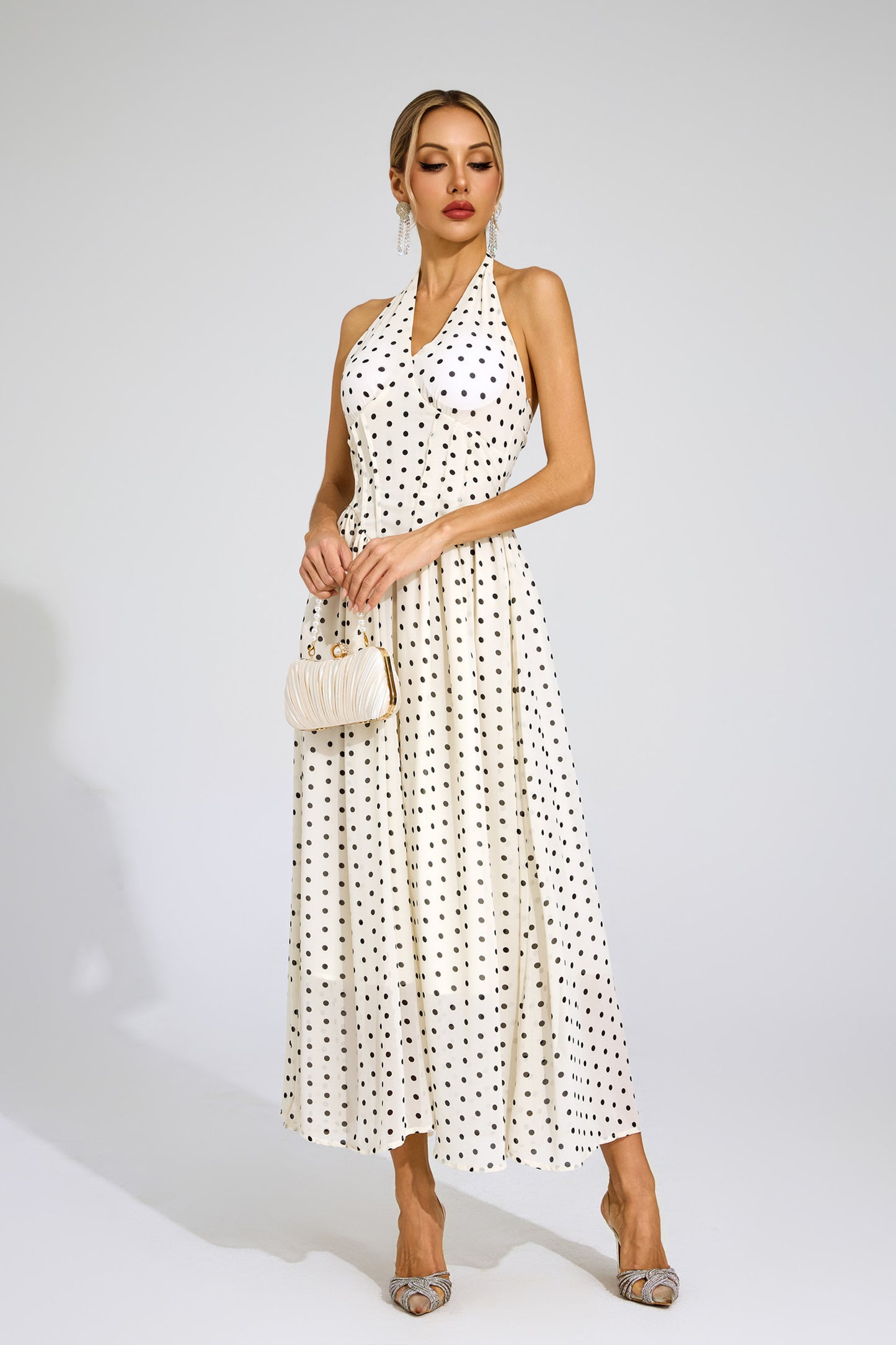 Evie Polka Dot Halter Dress