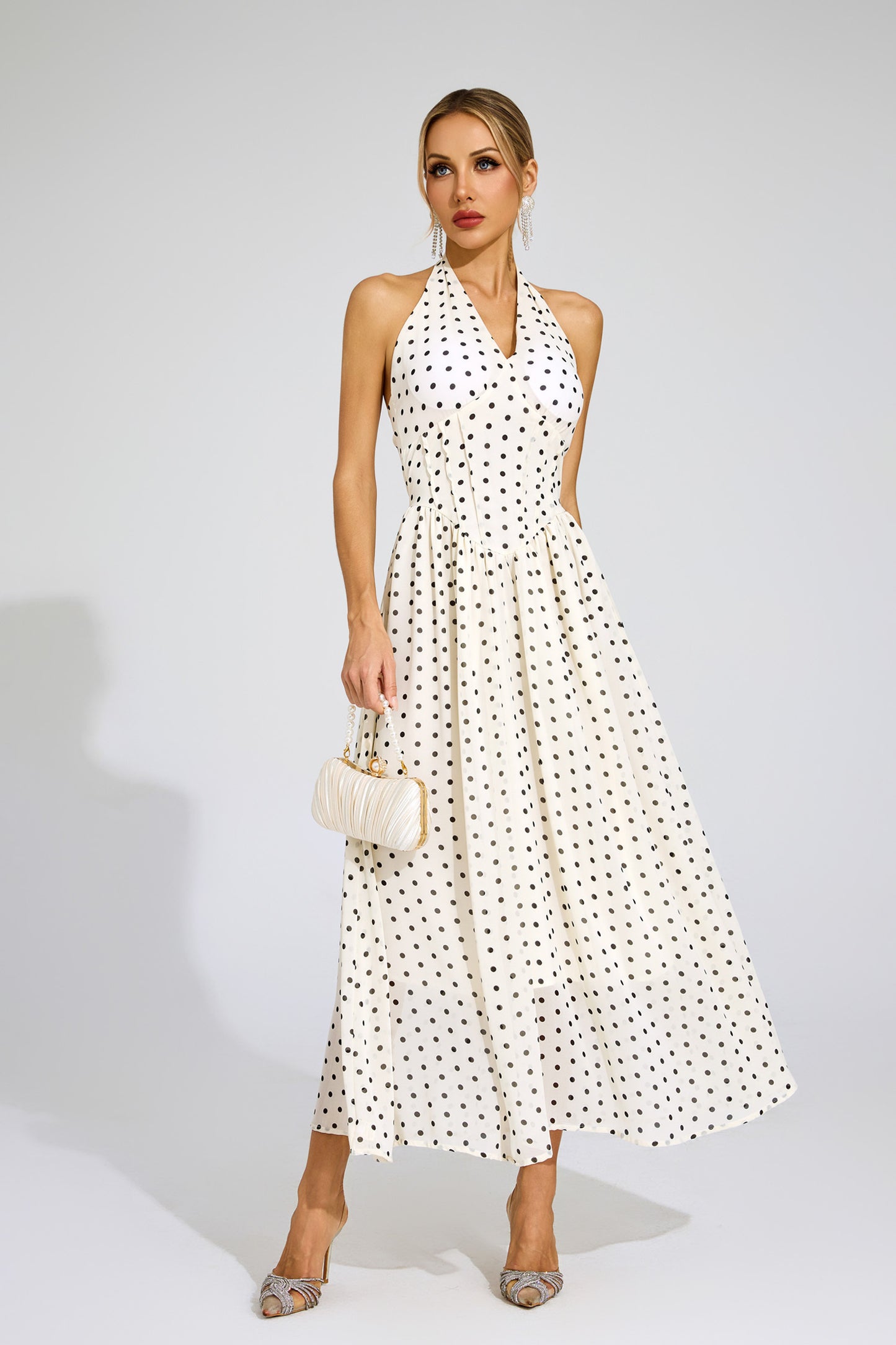 Evie Polka Dot Halter Dress