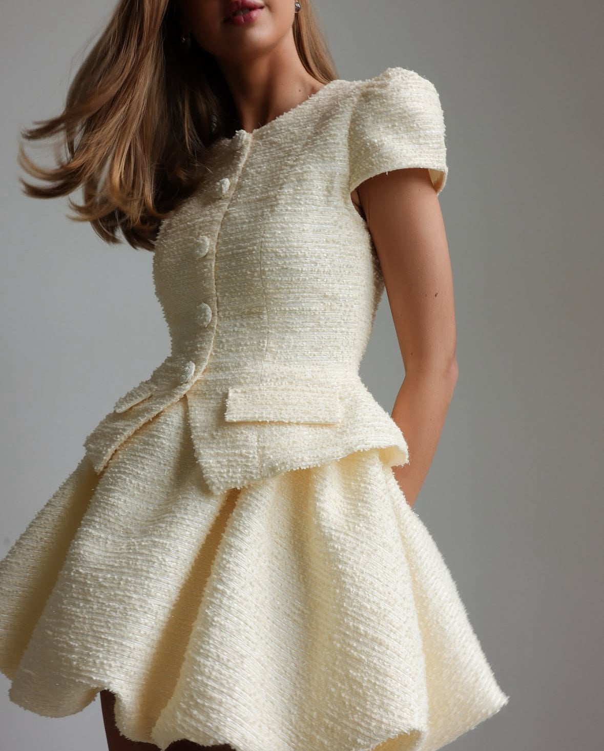 Belle Tweed Bubble Mini Skirt set