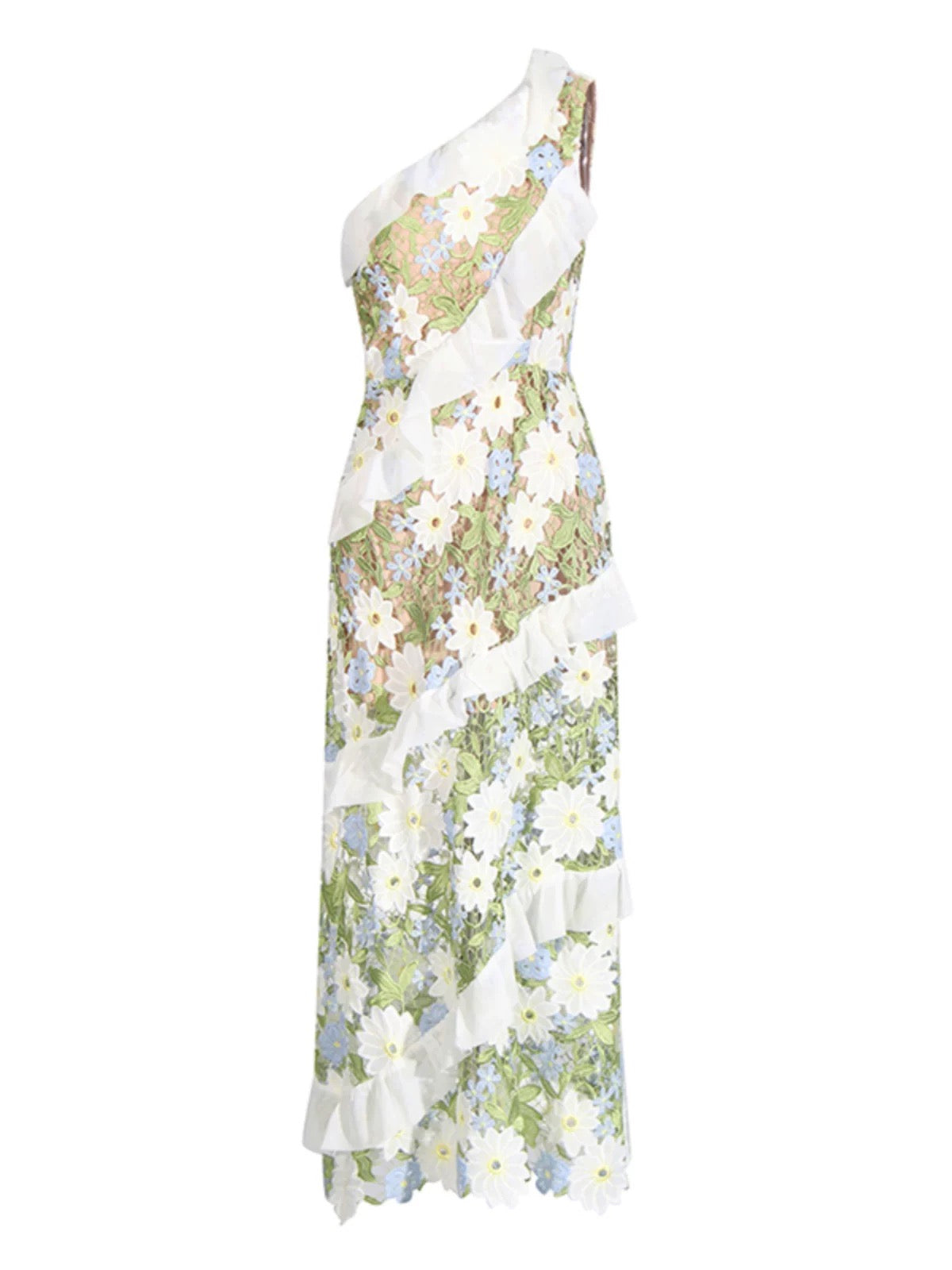Gardenia One Shoulder Floral Gown