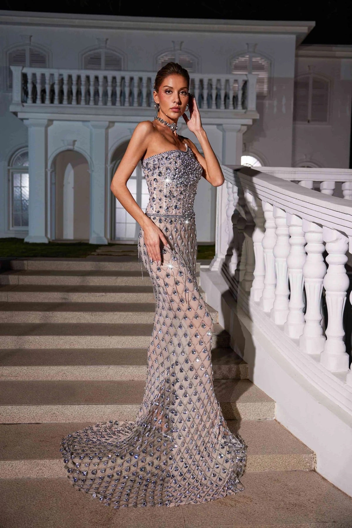 Zélie crystal maxi dress