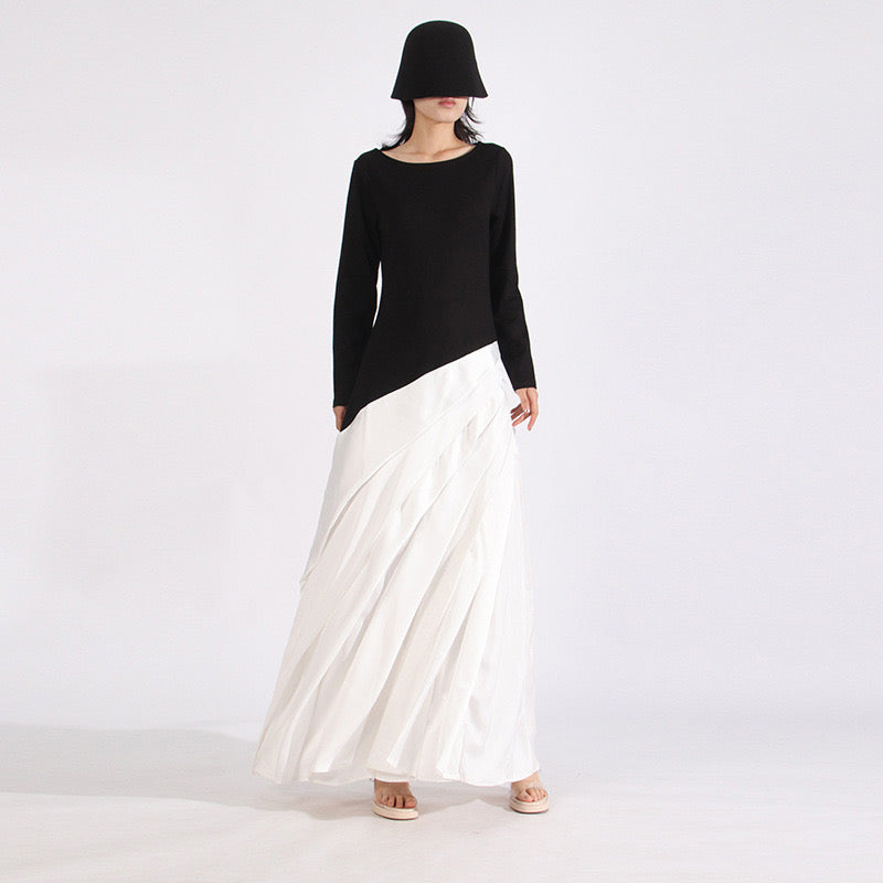 Black & white maxi dress