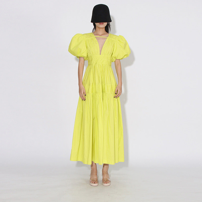 Puff sleeves maxi dress