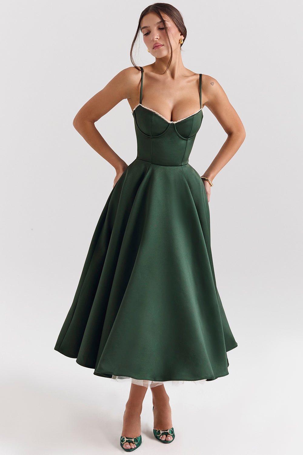 Mademoiselle midi dress- Green