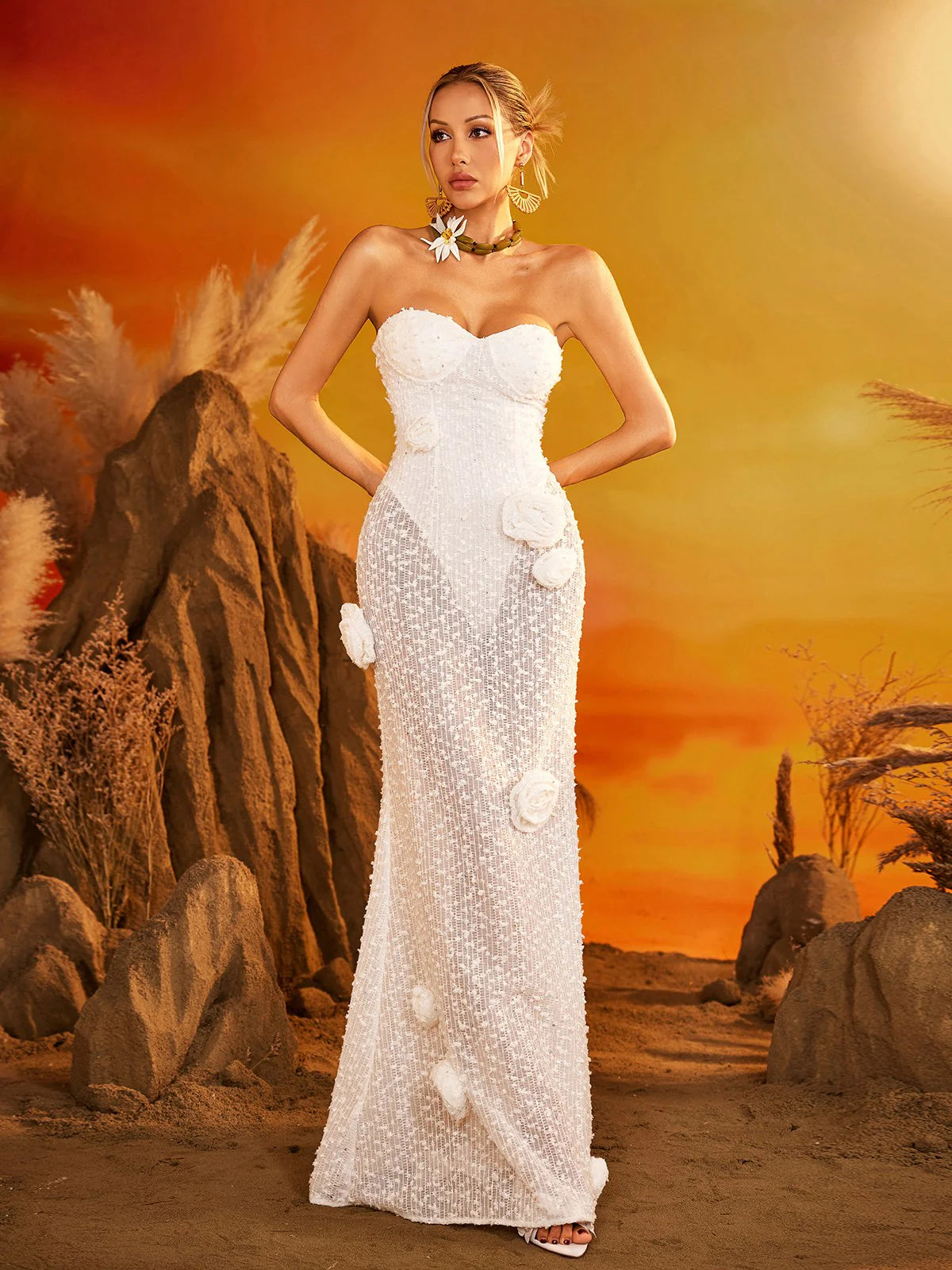 Belle Rosette Corset Gown