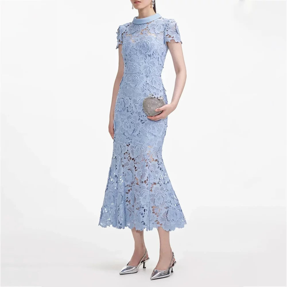 Céleste Lace Flare Midi Dress