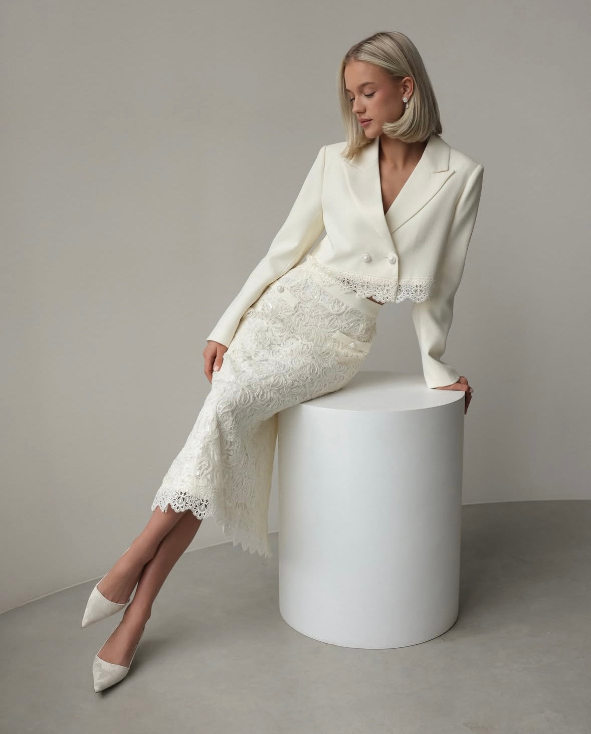 Élodie Lace Skirt Set