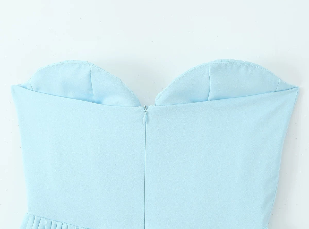 Céleste Pleated Bustier Gown