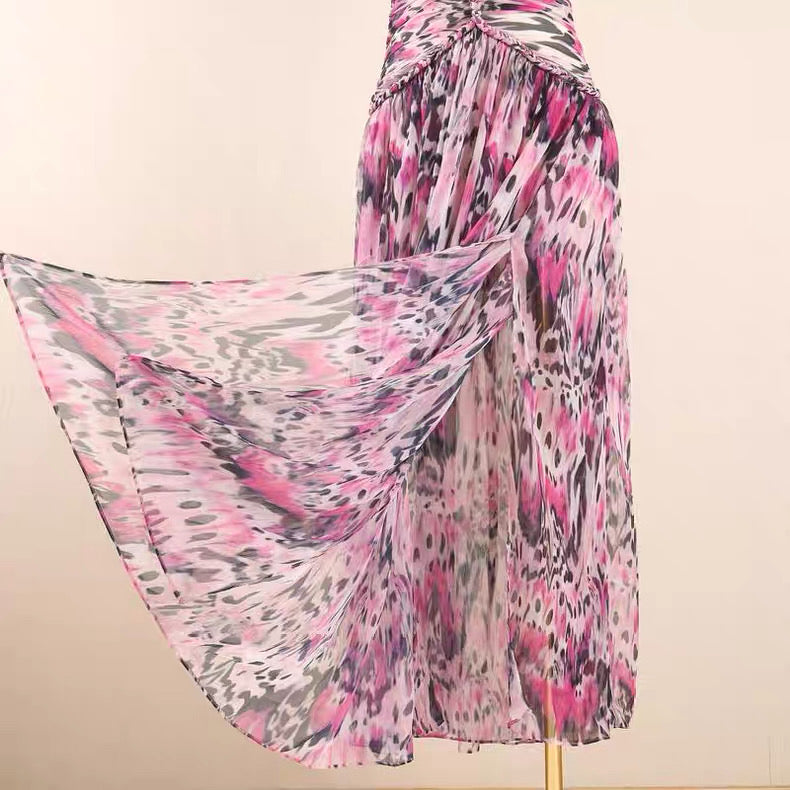 Dahlia Twist Floral print Maxi Dress