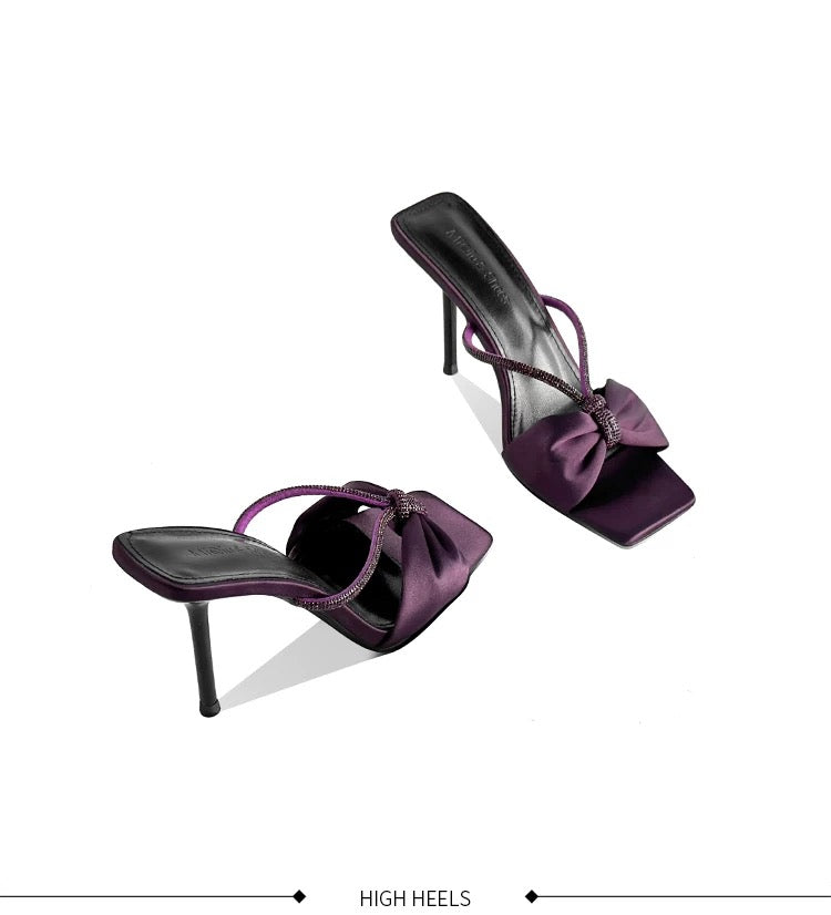 Bella Satin Knot Heels