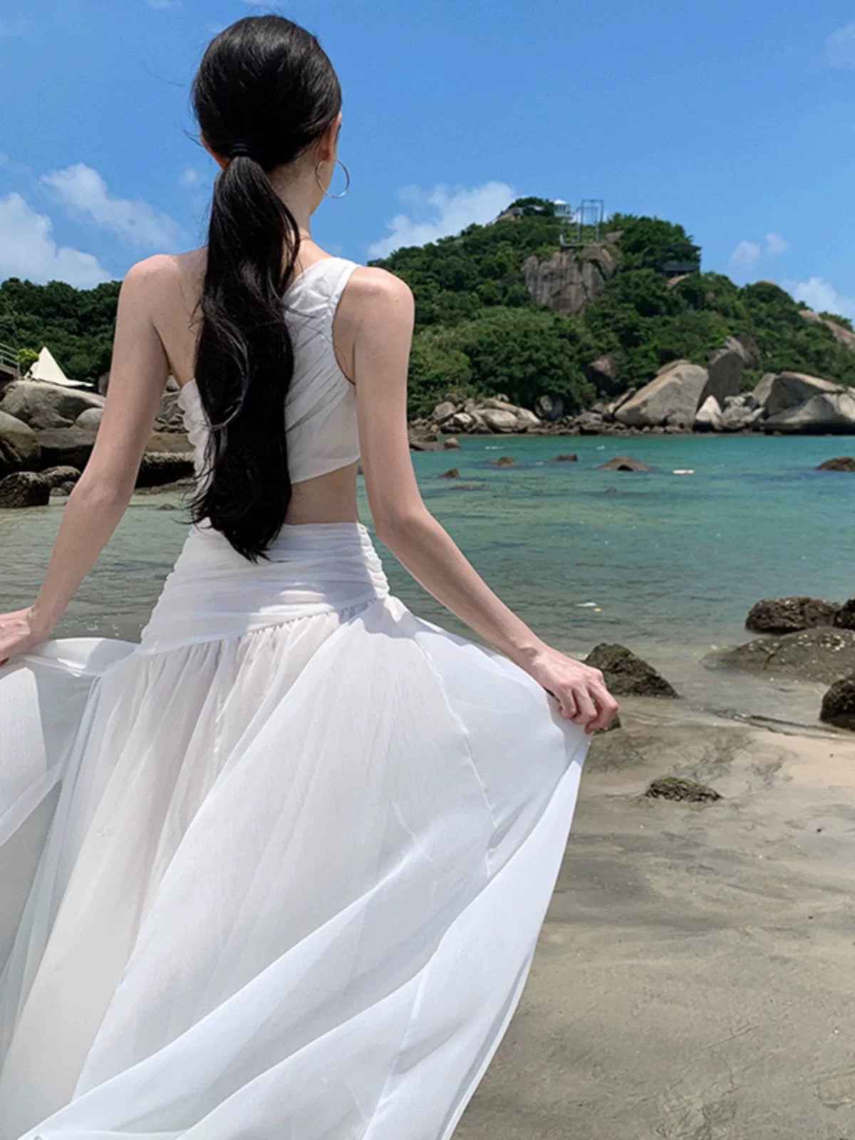 Isla One-Shoulder Beach Gown
