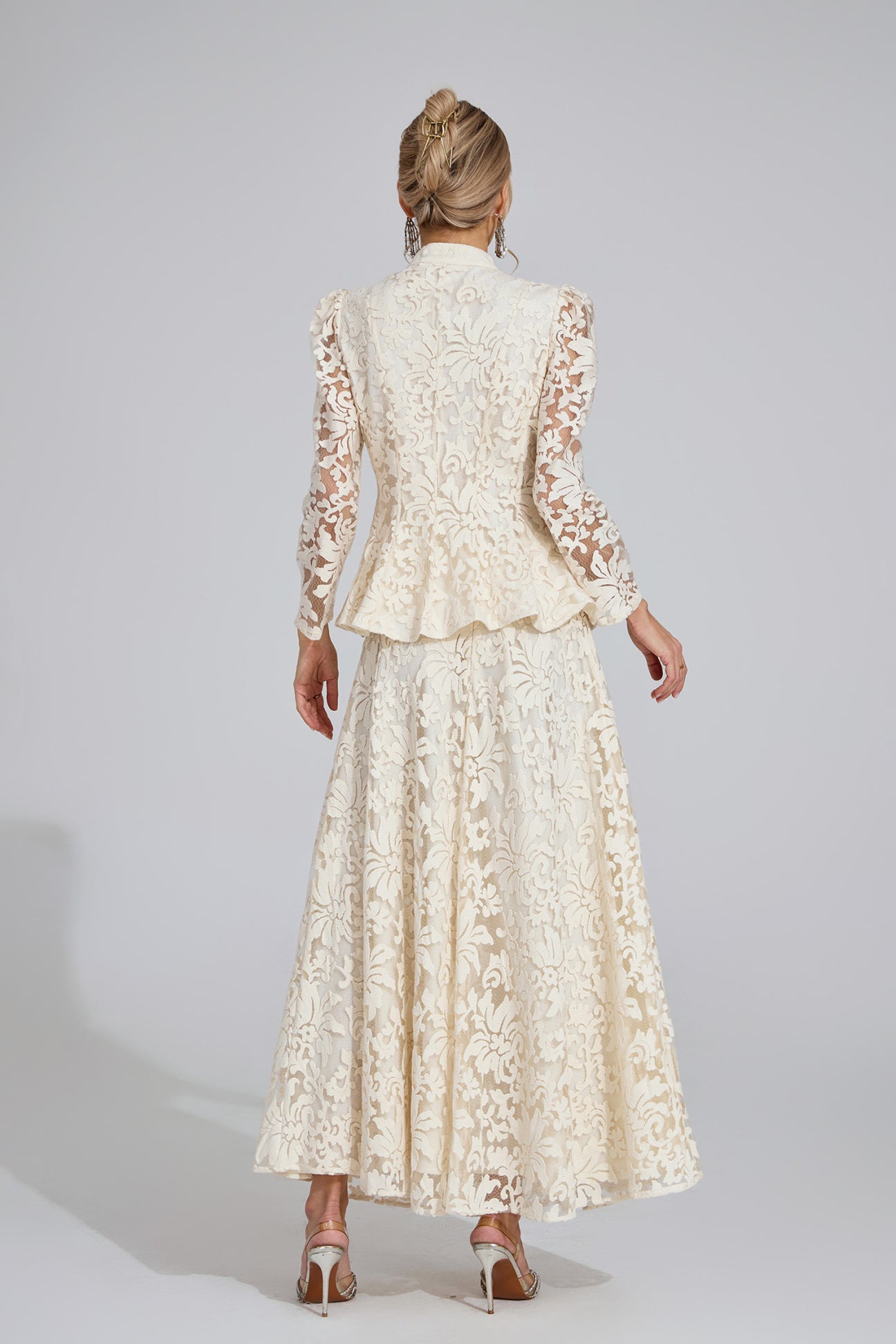 Eloise Lace Peplum Two-Piece Set