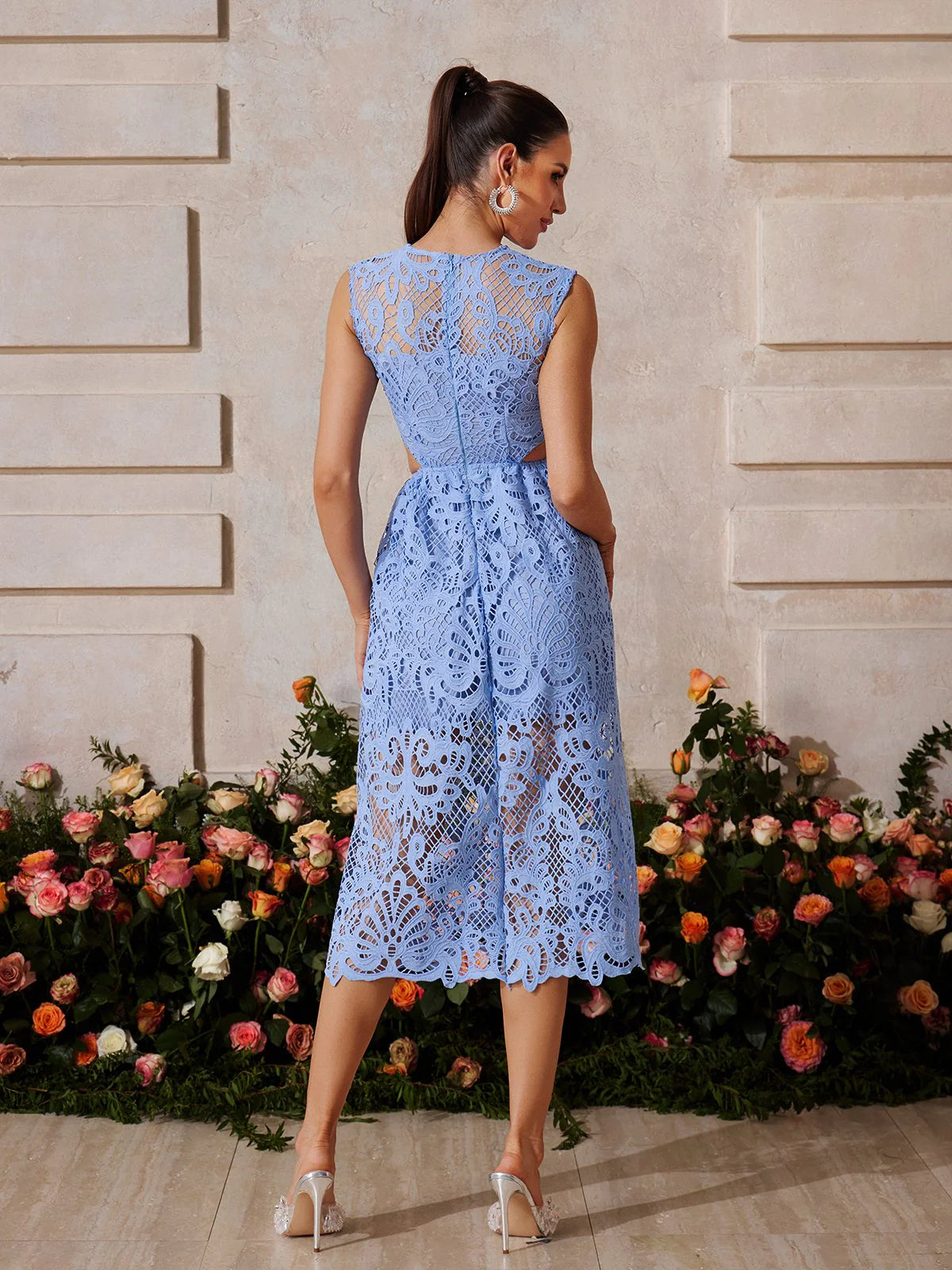 Celeste Cutout Lace Midi Dress