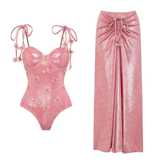 Papillon butterfly pink Shimmer Swim Set