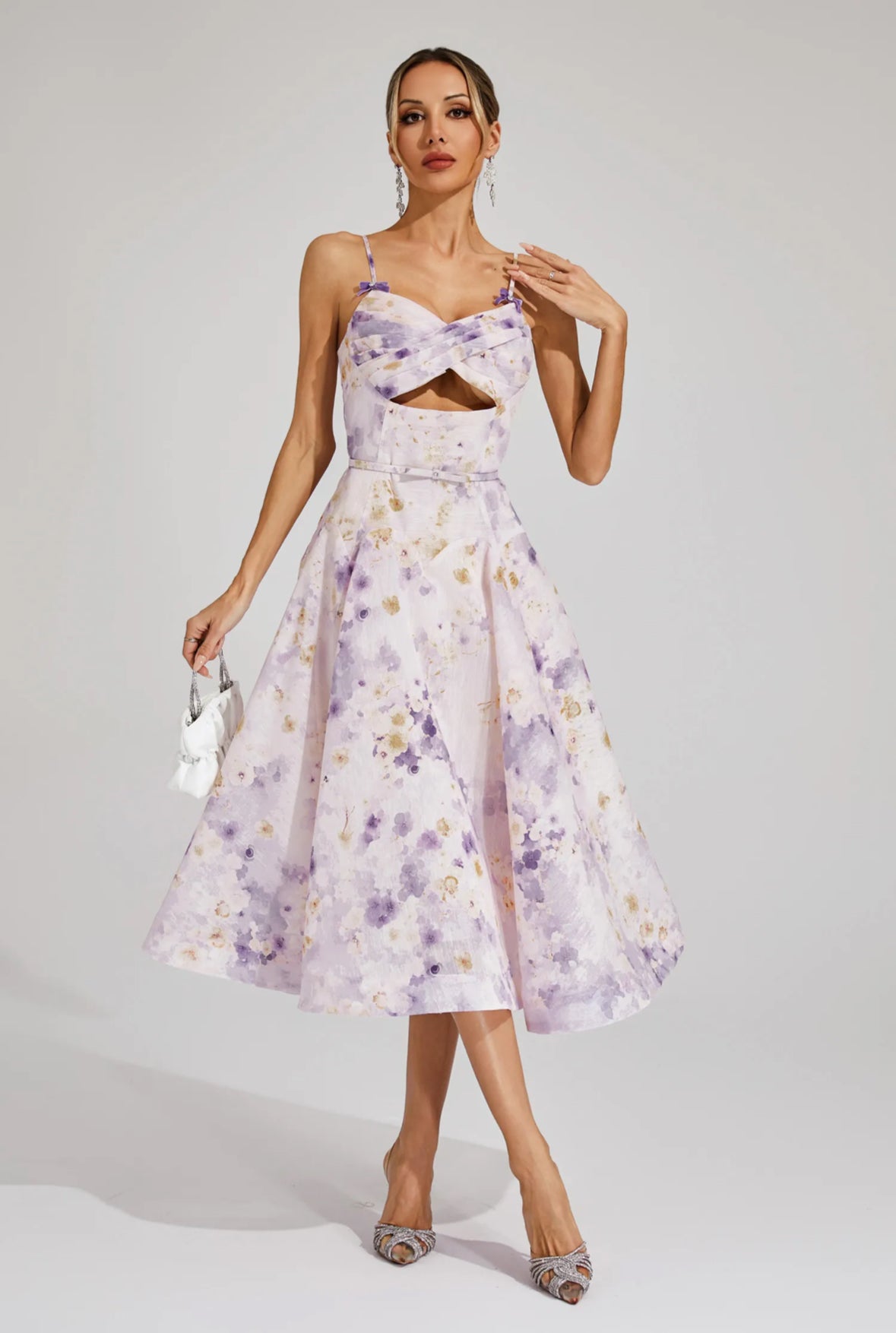 Lilac Garden Cutout Dress