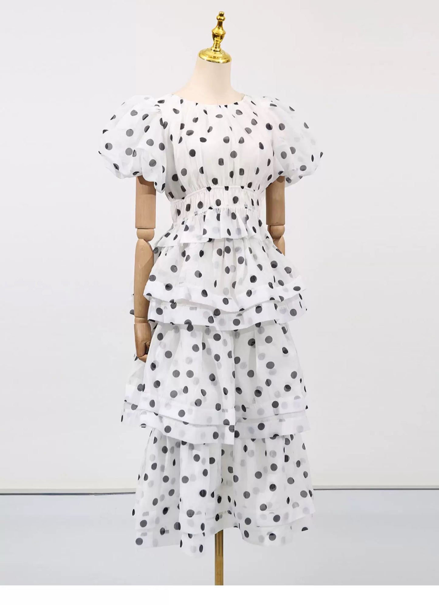 Odette Tiered Dot Dress