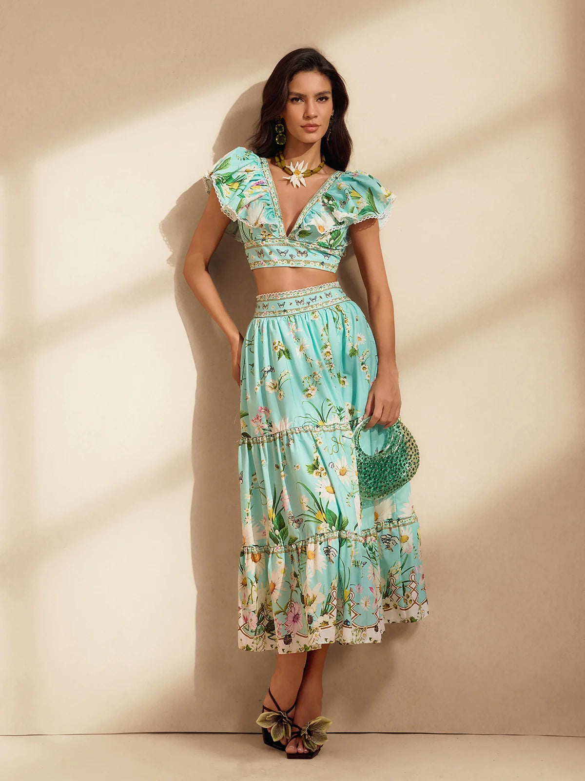 Mariposa Floral Ruffle Set