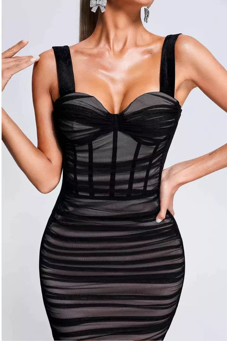 Vesper Corset Mesh Dress