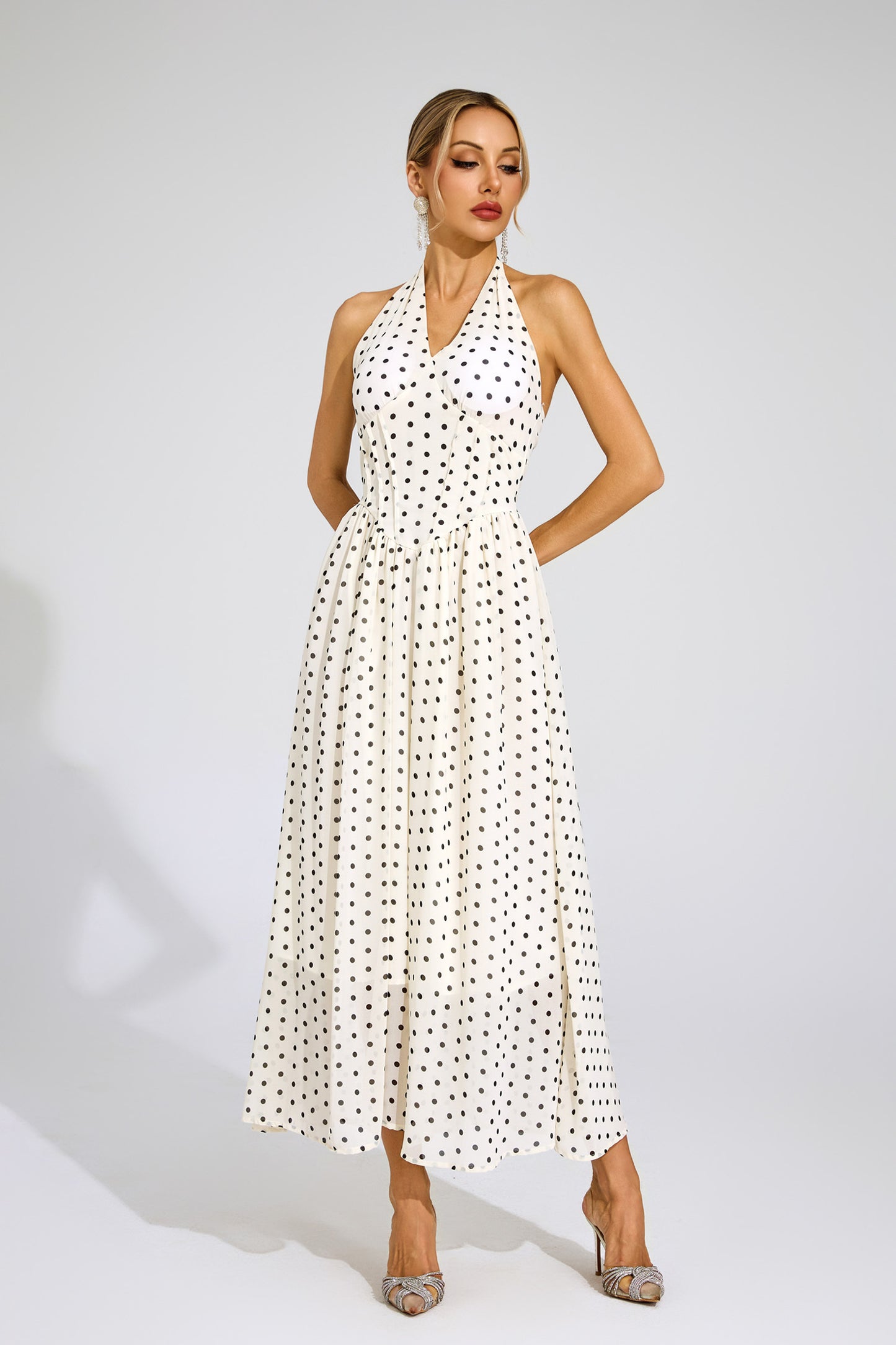 Evie Polka Dot Halter Dress