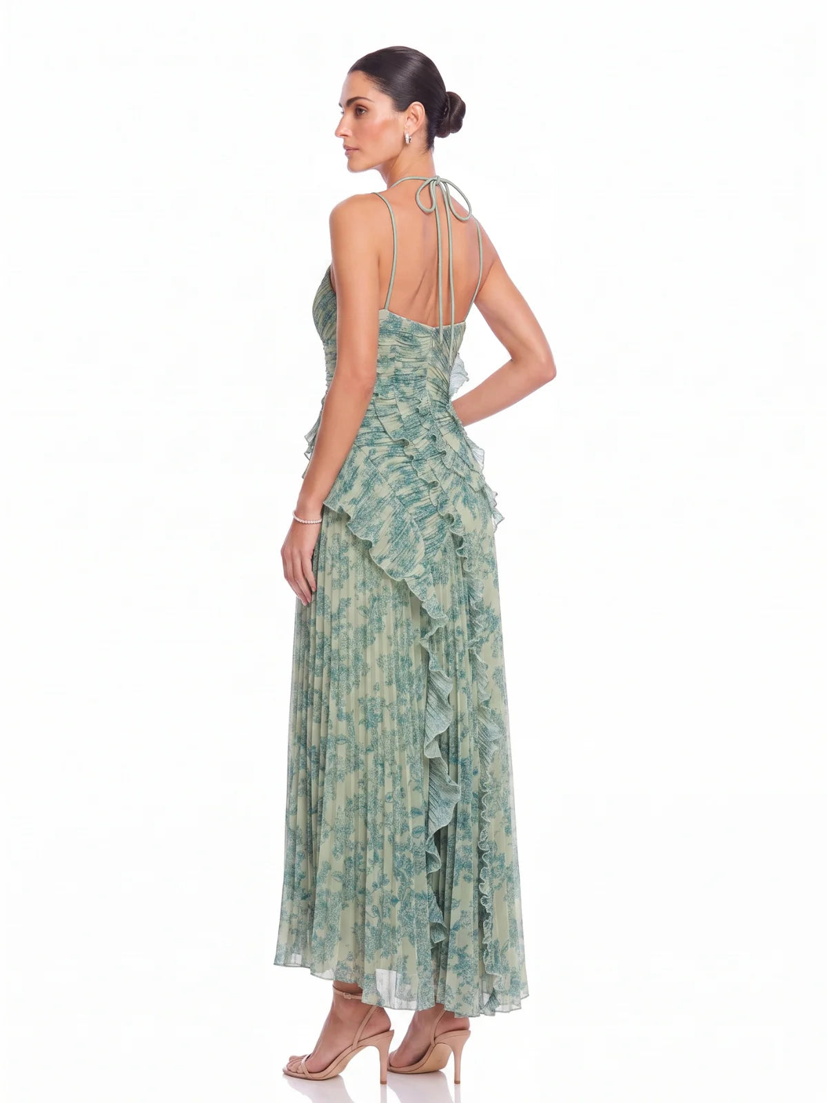 Aurelia Botanical Ruffle Maxi Dress