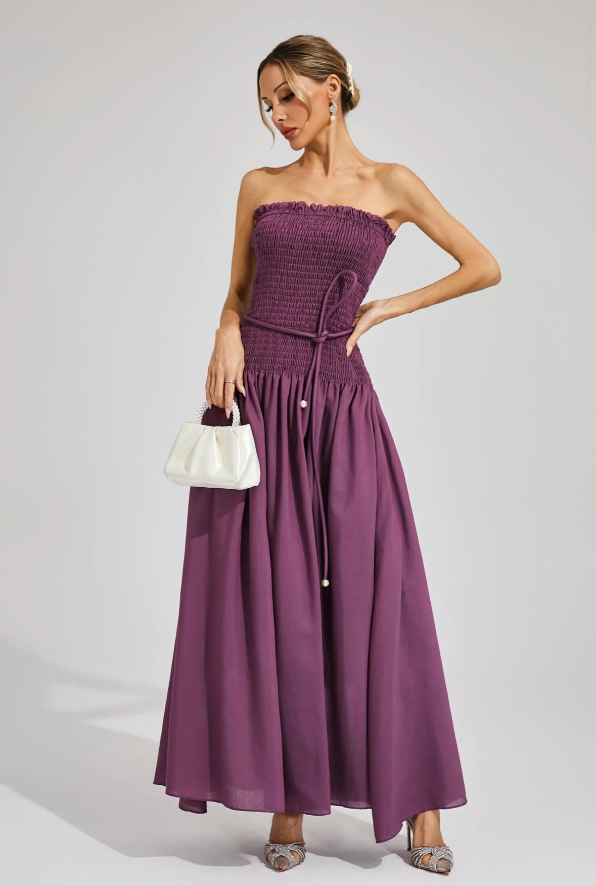 Céleste Ruched Maxi Dress