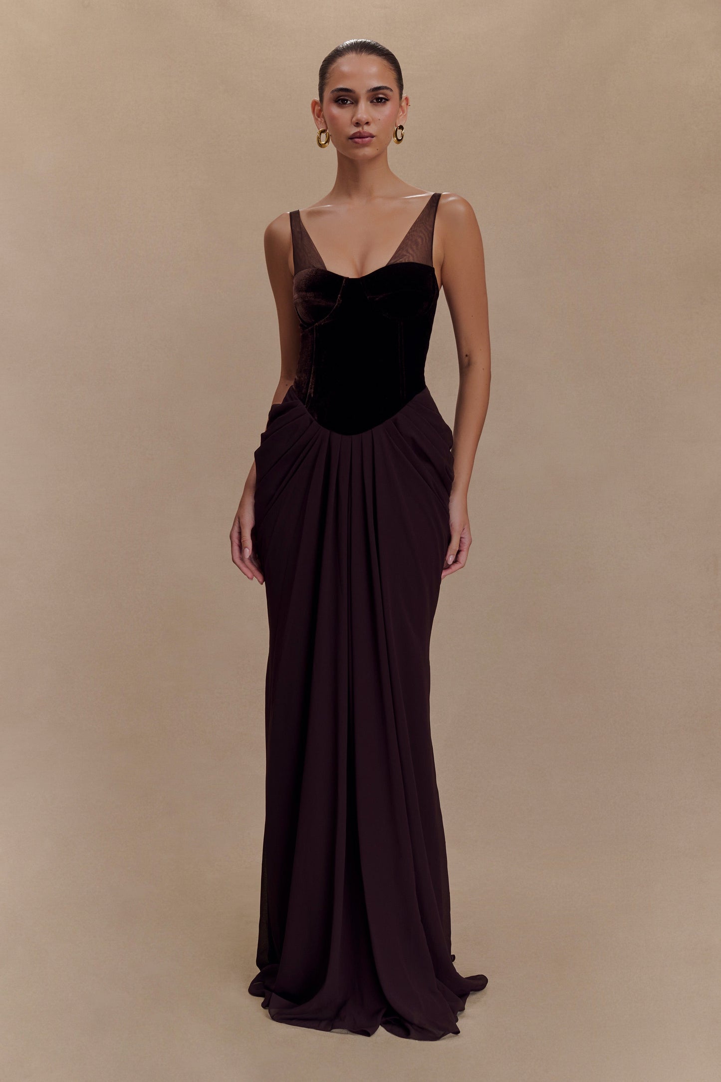 Miroir Velvet Drape Gown