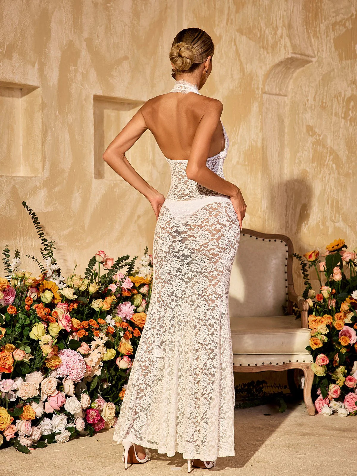 Elle Lace Cutout Maxi Dress