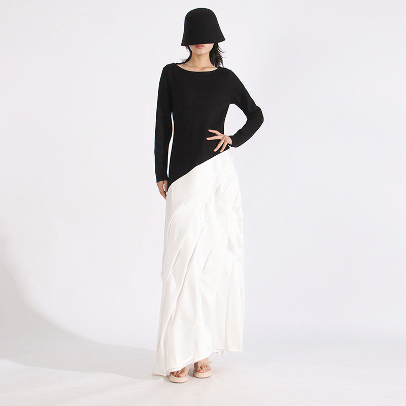 Black & white maxi dress