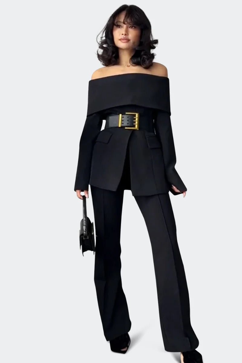 Off shoulder blazer black/white Size M