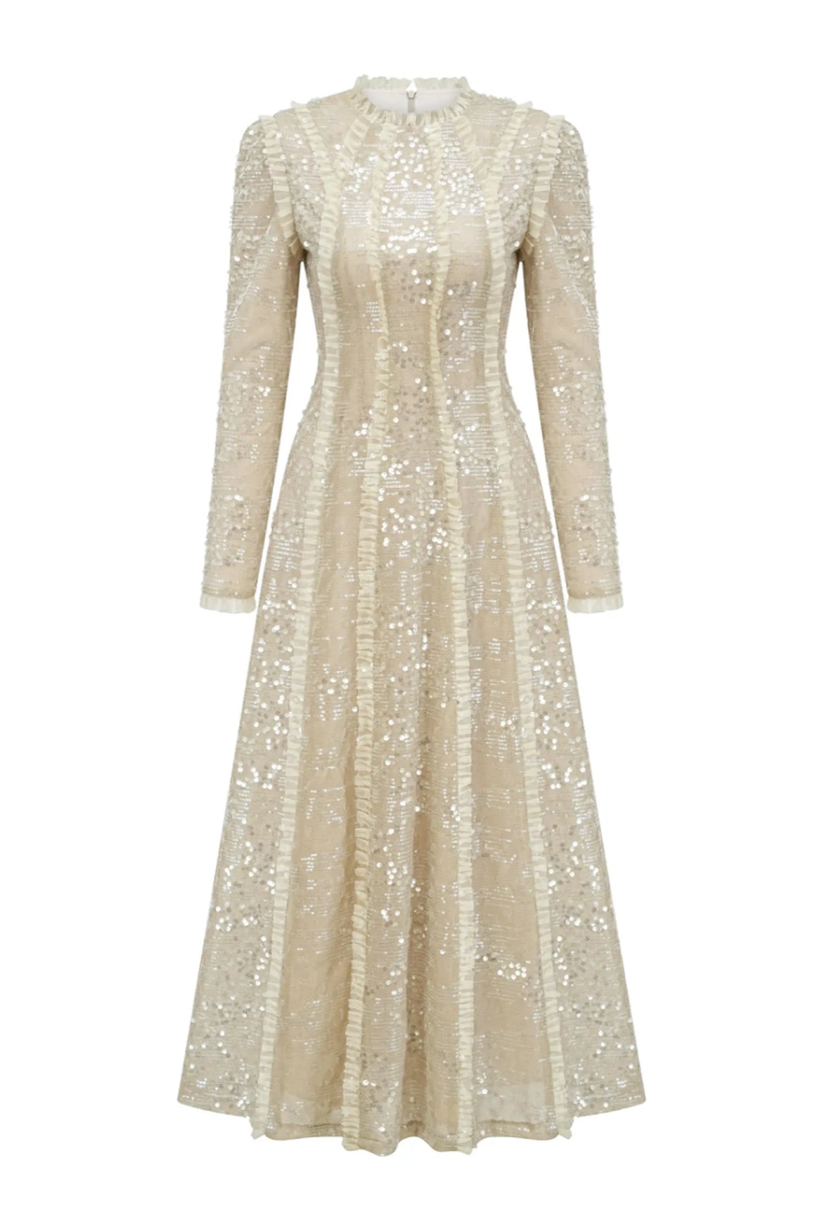 Laurine Sequin Long Sleeve Gown
