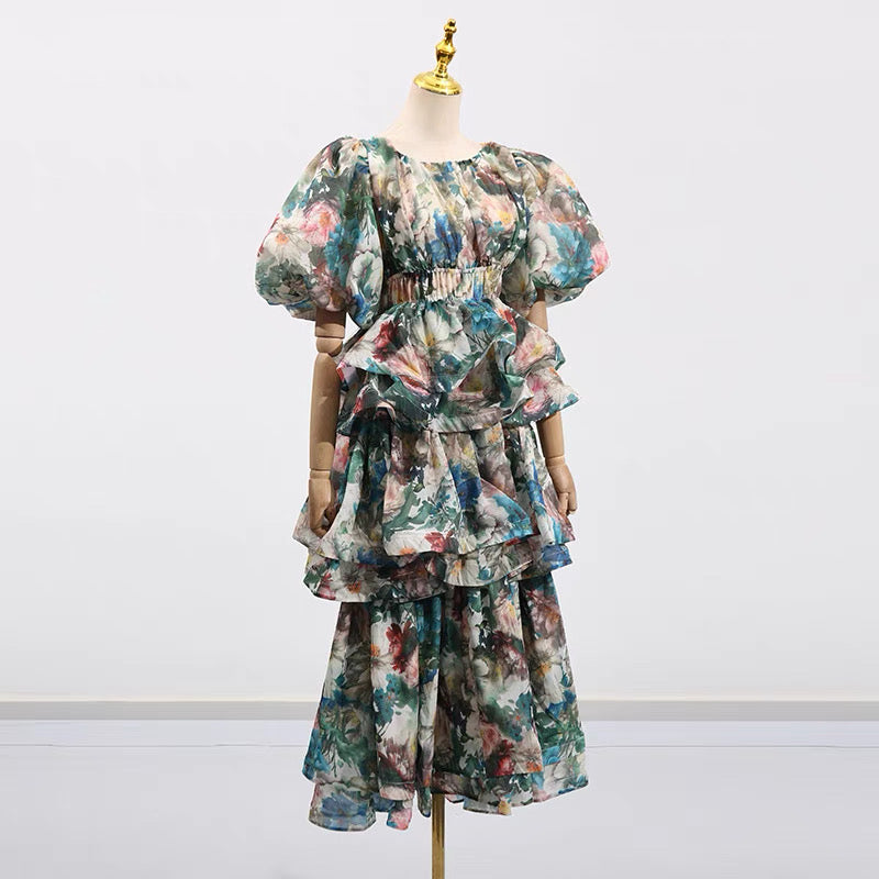 Camille Tiered Puff Dress Set