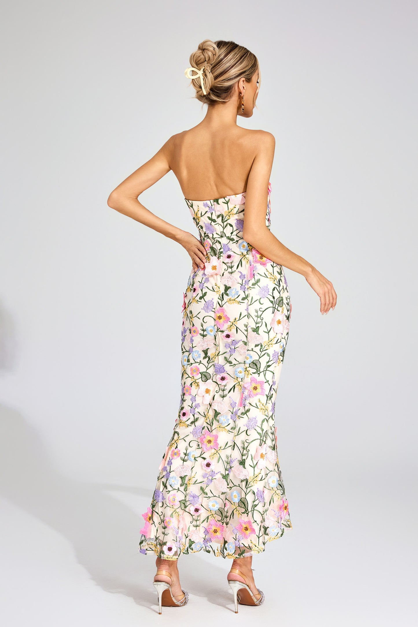 Gardenia Embroidered Strapless Dress