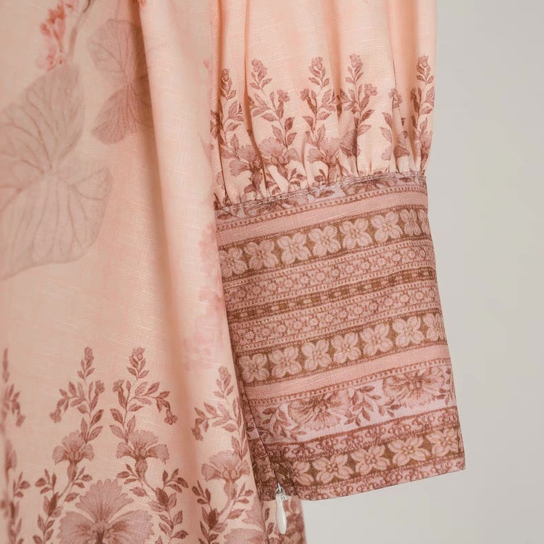 Floral Mandarin Embroidered Dress