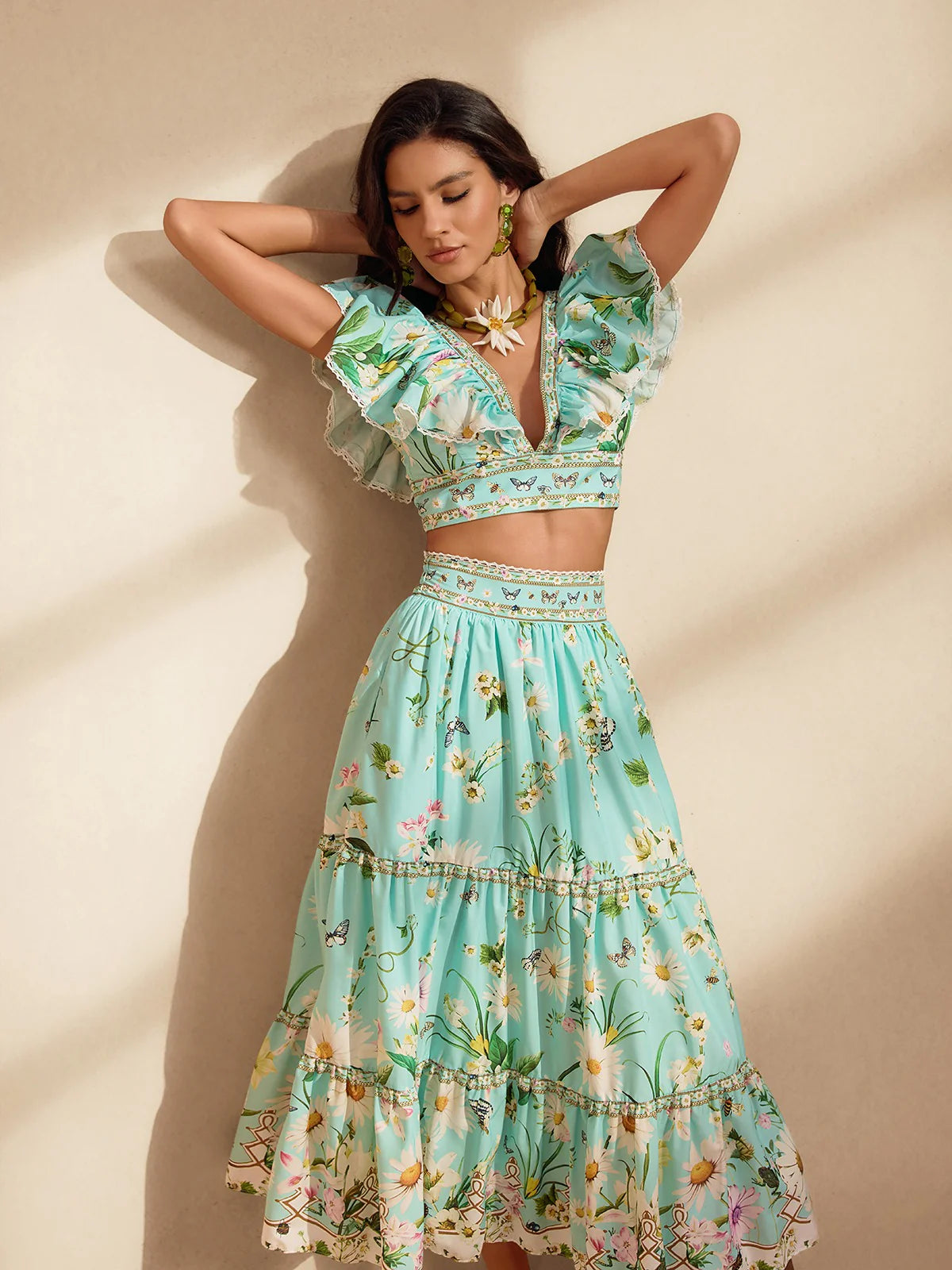 Mariposa Floral Ruffle Set