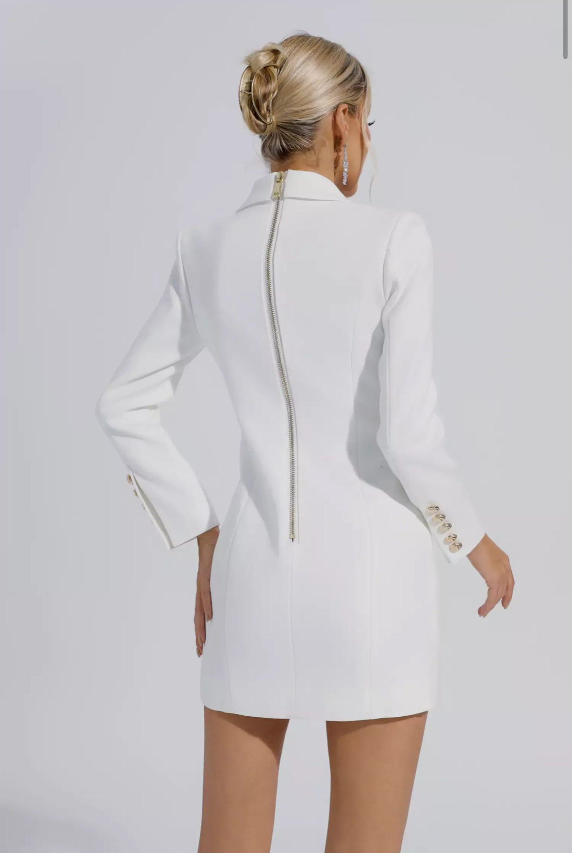 White mini blazer dress size M