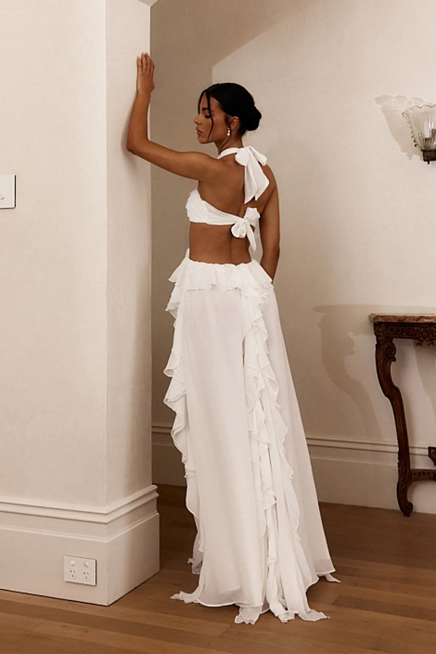 Ophelia Ruffle flower Cutout Maxi Dress