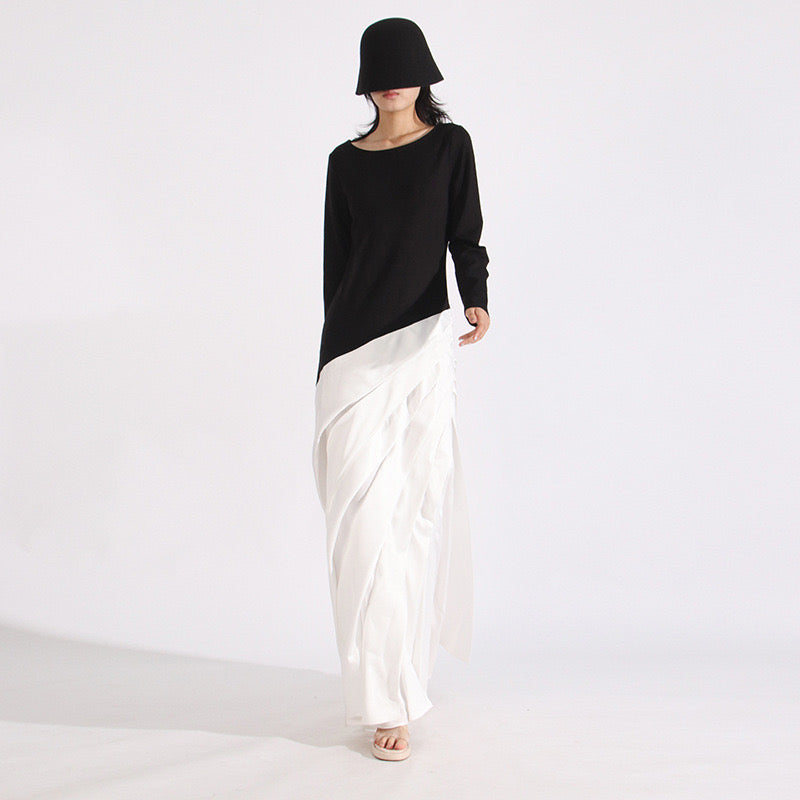 Black & white maxi dress